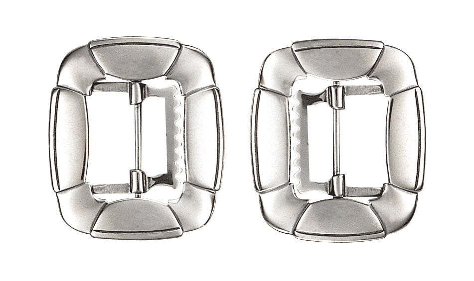 Firkanta spenner til  kne/vest, oksidert, hardangerbunad