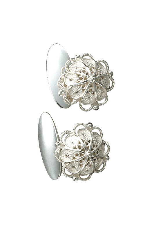 Mansjettknapper hvit, hardangerbunad