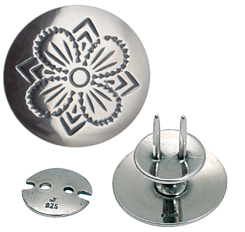 Knapp 19 mm til kniv i oksidert, hardangerbunad