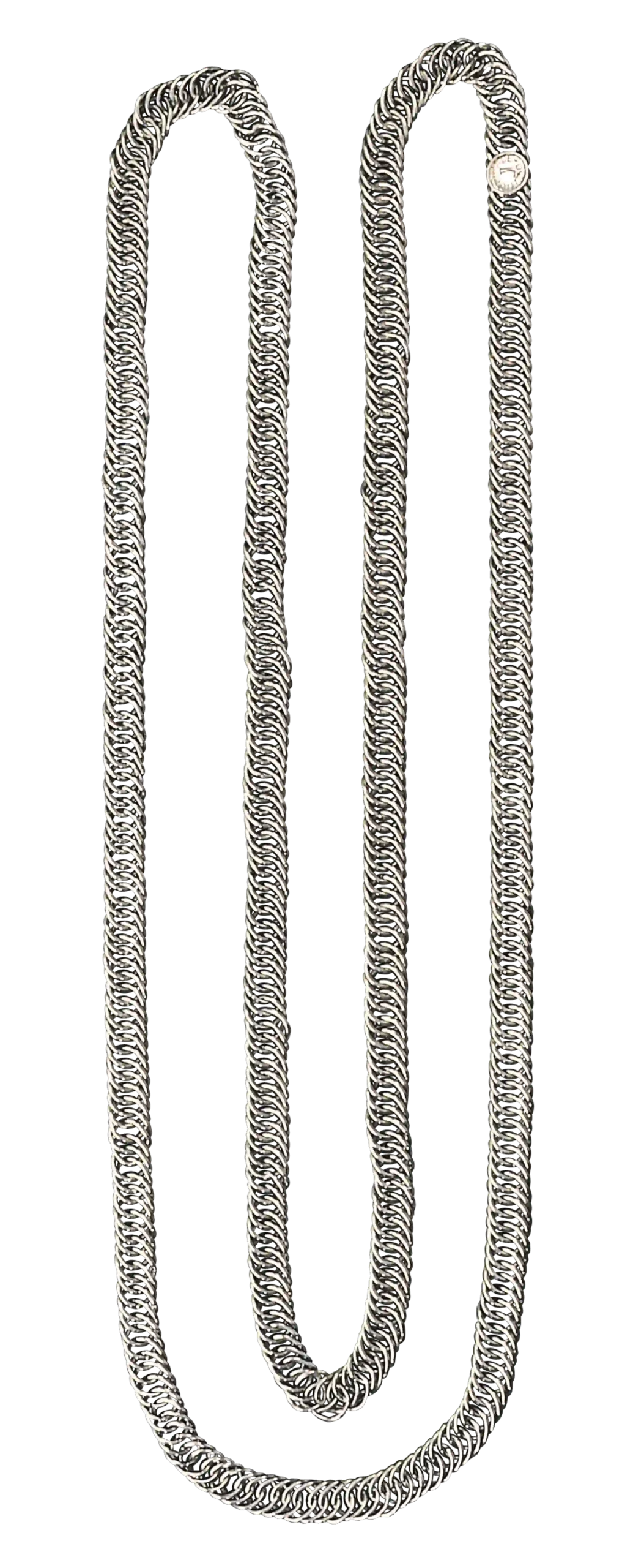 Breikjede 1 m i oksidert sølv, hardangerbunad