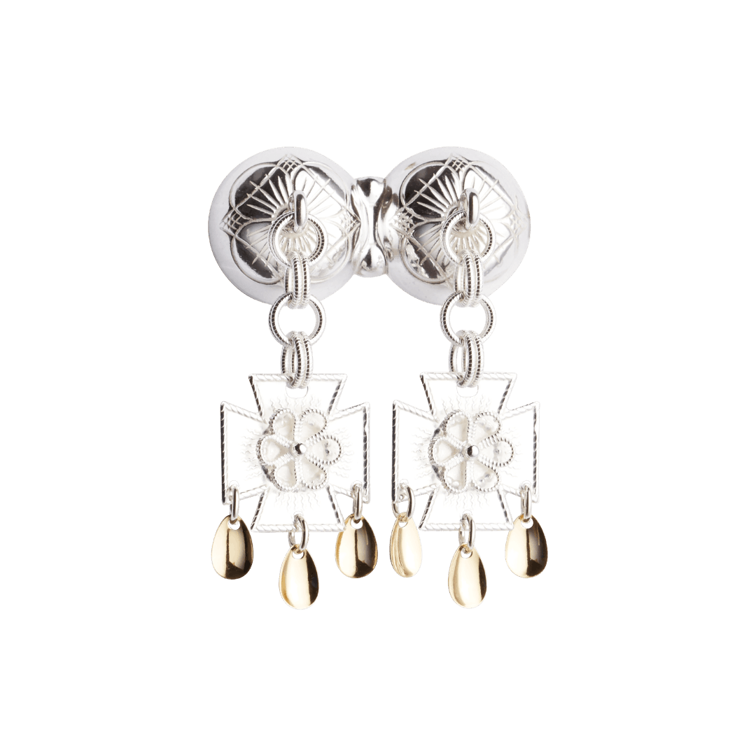 Halssølje med rosett, hardangerbunad